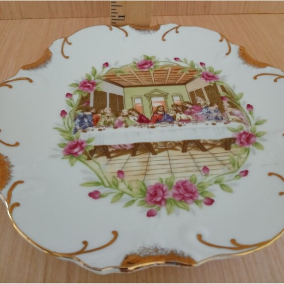 The Last Supper Plate Gold Trim Decorative Porcelain Made in Japan Beautiful! - Picture 4 of 9